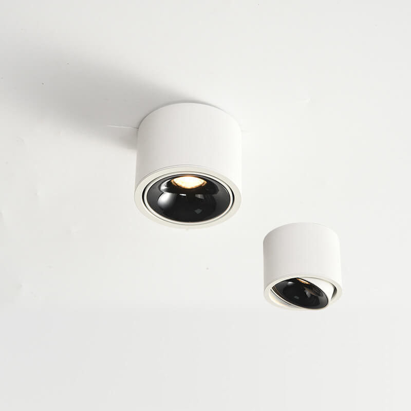 Modern Iron Flush Mount Ceiling Light With Integrated LED in White and Black — Greenwich Home & Living