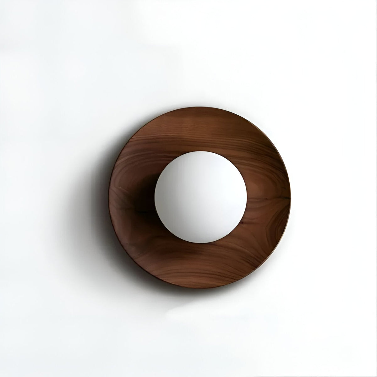 Minimalist Wood Wall Light With Selectable Color Temperature in Dark Brown — Greenwich Home & Living