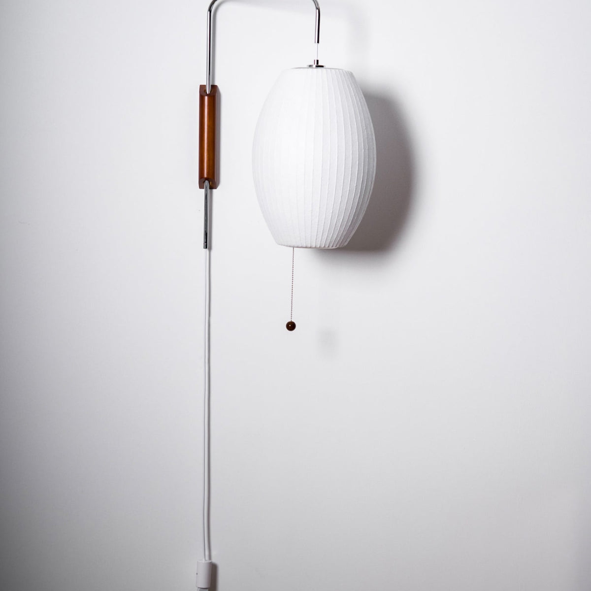 Modern Silk and Walnut Wood Wall Light for Bedroom and Living Room — Greenwich Home & Living