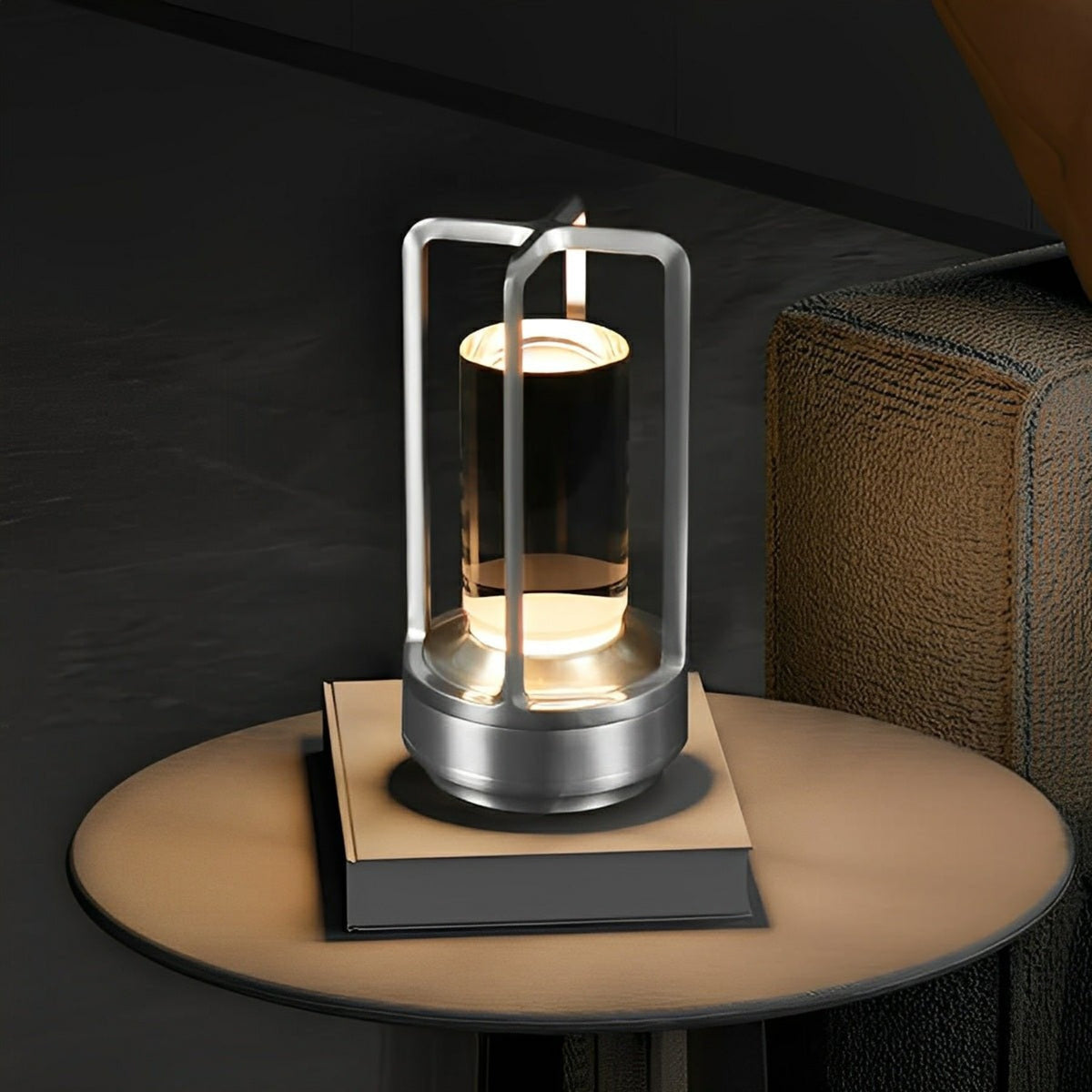 Minimalist Metal Table Lamp With Tri-Color Dimming for Living Room and Bedroom in Silver — Greenwich Home & Living
