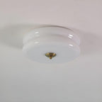 Retro Glass Flush Mount Ceiling Light With Adjustable Color Temperature in Gold White — Greenwich Home & Living