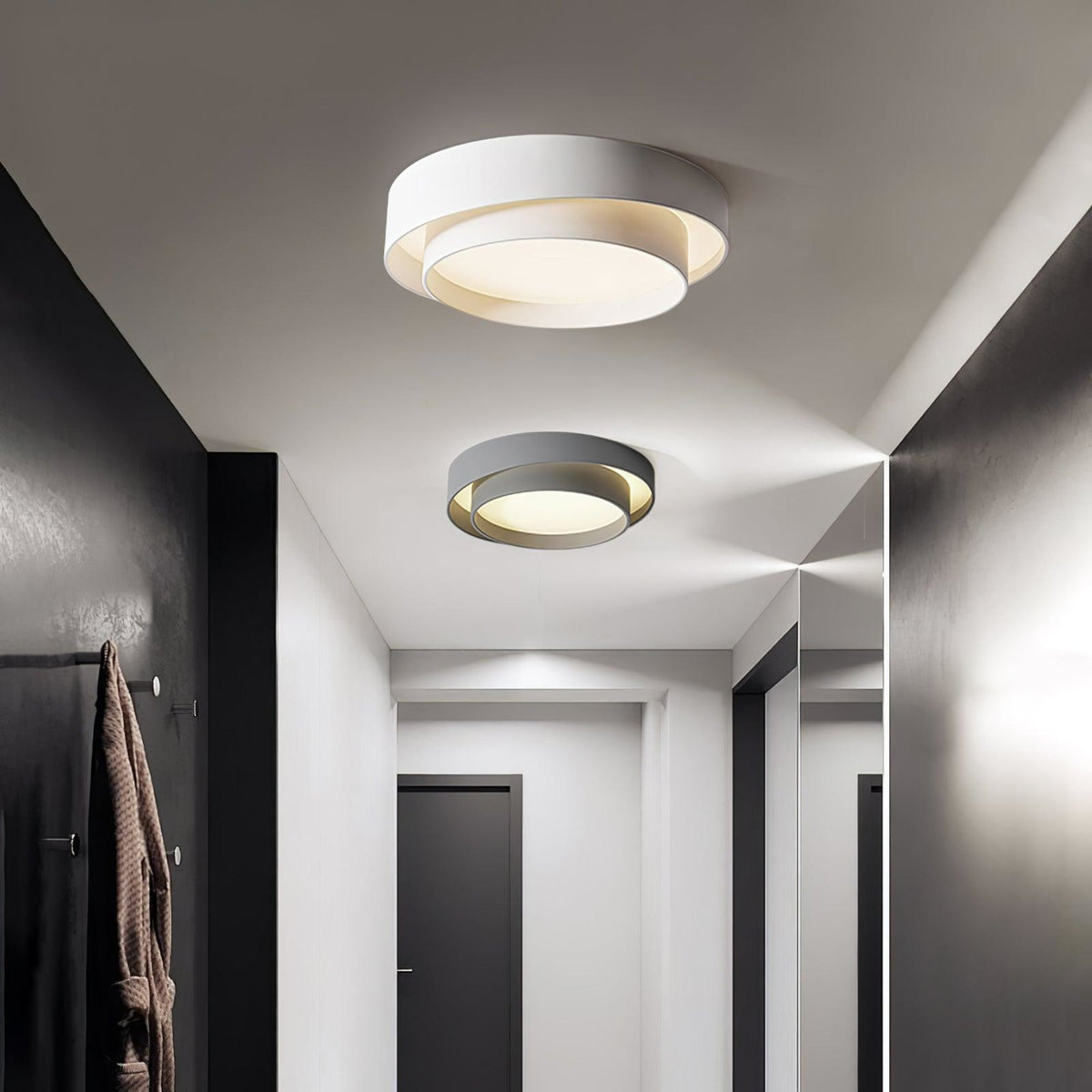 Minimalist Metal Flush Mount Ceiling Light With Bright Daylight LED — Greenwich Home & Living