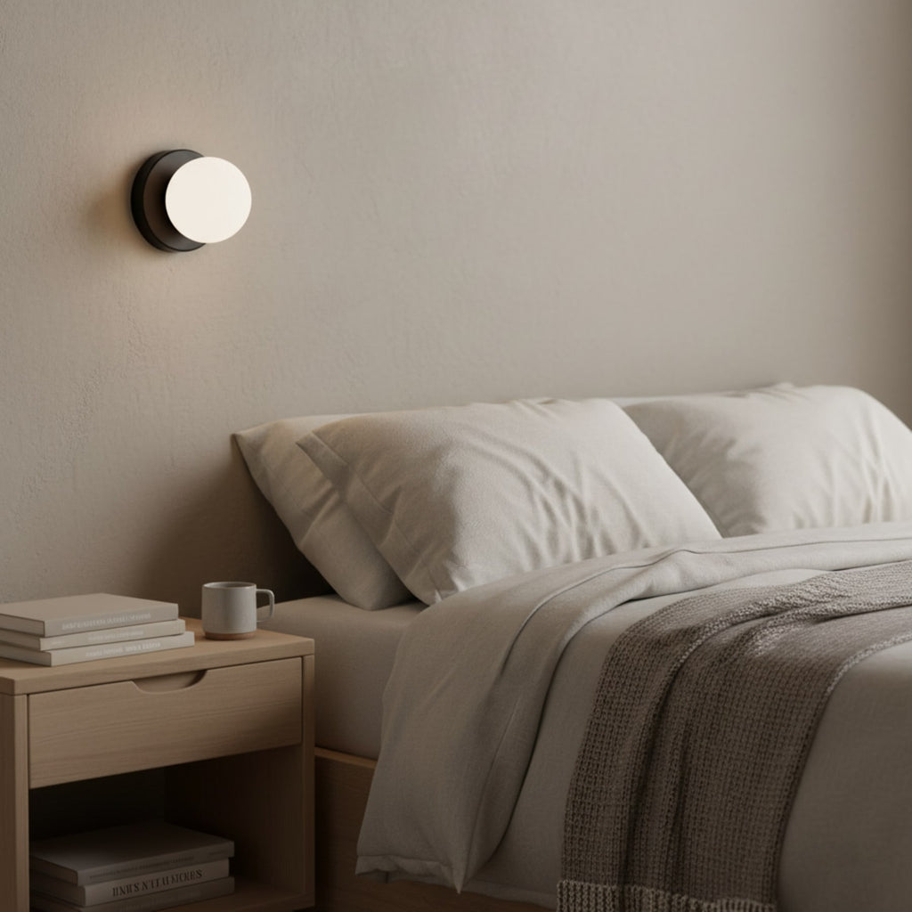 Minimalist Metal Glass Wall Light With Warm White Glow — Greenwich Home & Living