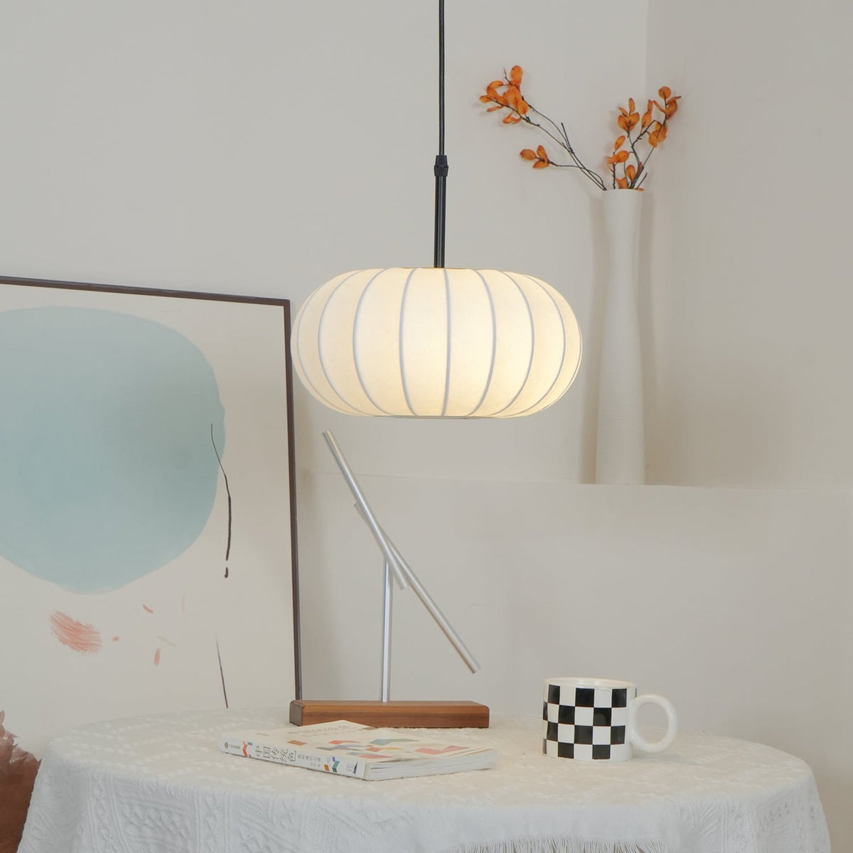 Modern Silk Fabric Pendant Light With Adjustable Color Temperature — Greenwich Home & Living