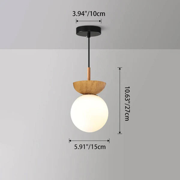 Modern Wood and Glass Pendant Light With Warm LED Glow — Greenwich Home & Living