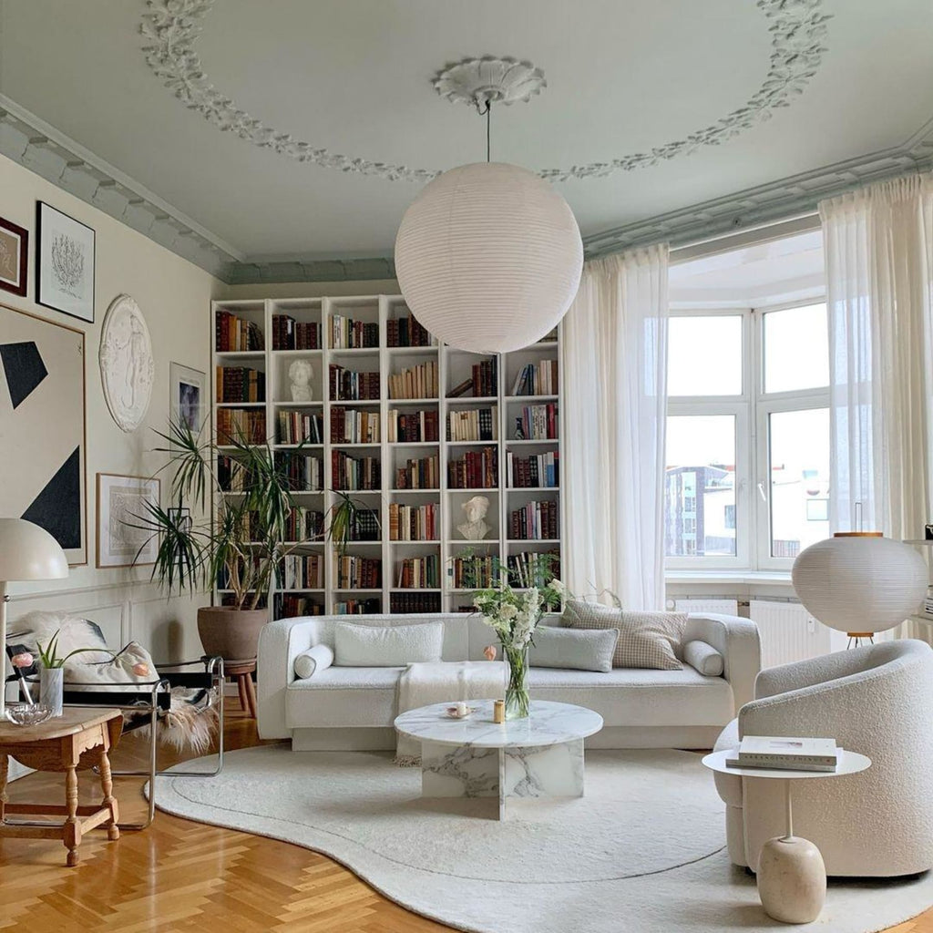 Minimalist Round Lantern Pendant Light With Warm Bulb Included for Living Room — Greenwich Home & Living