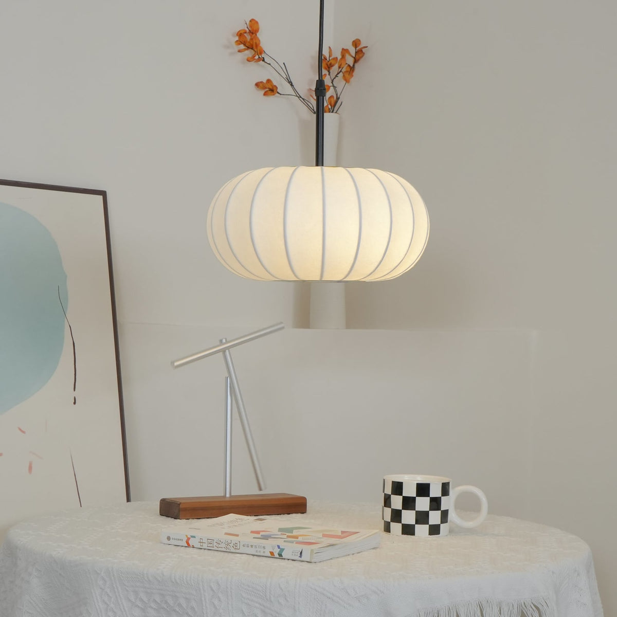 Modern Silk Fabric Pendant Light With Adjustable Color Temperature — Greenwich Home & Living