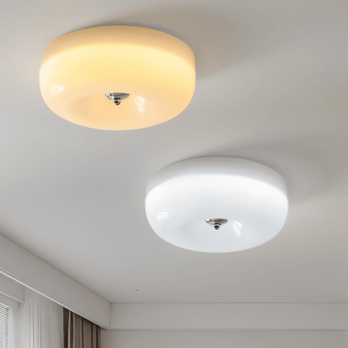 Retro Glass Flush Mount Ceiling Light With Selectable Color Temperature for Living Room — Greenwich Home & Living