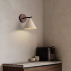 Modern Travertine and Walnut Wall Light With Warm LED Glow — Greenwich Home & Living