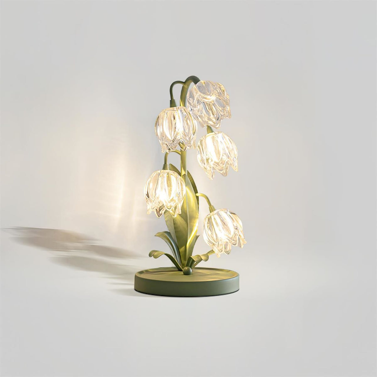 Contemporary Glass Table Lamp With USB Power for Living Room and Bedroom in Green — Greenwich Home & Living