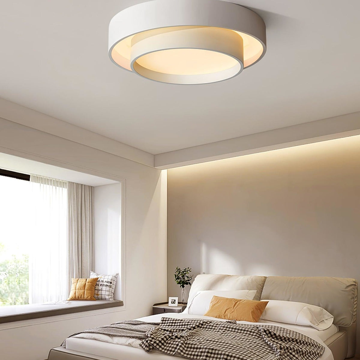 Minimalist Metal Flush Mount Ceiling Light With Bright Daylight LED — Greenwich Home & Living