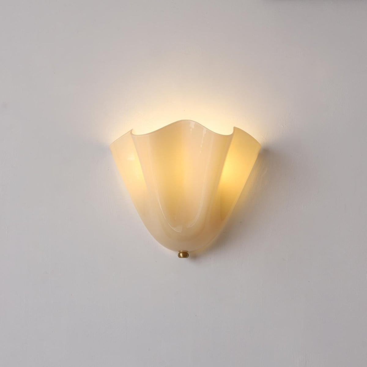 Retro Glass Wall Light With Warm Glow for Living Room and Hallway in Beige White — Greenwich Home & Living