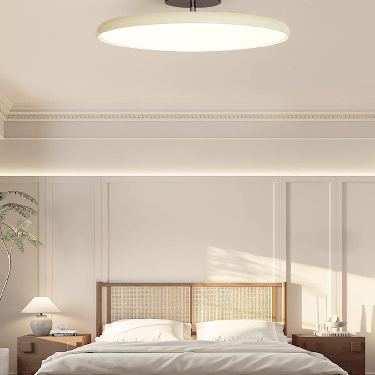 Retro Metal Semi-Flush Mount Ceiling Light With Three-Color Light — Greenwich Home & Living