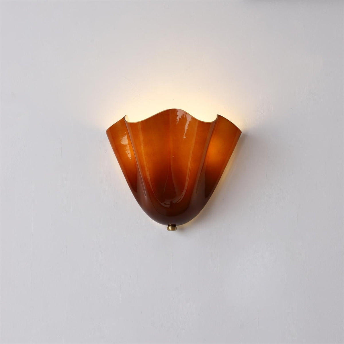 Retro Glass Wall Light With Warm Glow for Living Room and Hallway in Amber — Greenwich Home & Living