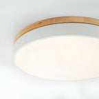Minimalist Wood Flush Mount Ceiling Light With Remote Dimming — Greenwich Home & Living