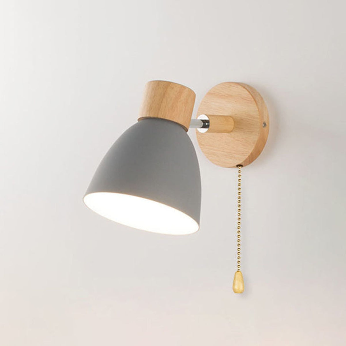 Scandinavian Wood Wall Light for Living Room and Bedroom in Gray — Greenwich Home & Living