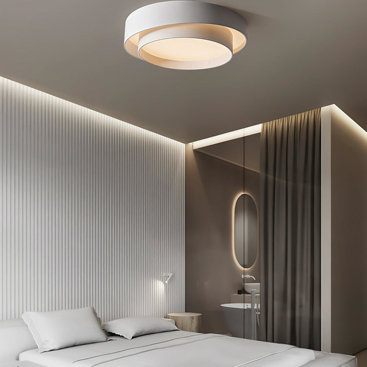 Minimalist Metal Flush Mount Ceiling Light With Bright Daylight LED — Greenwich Home & Living