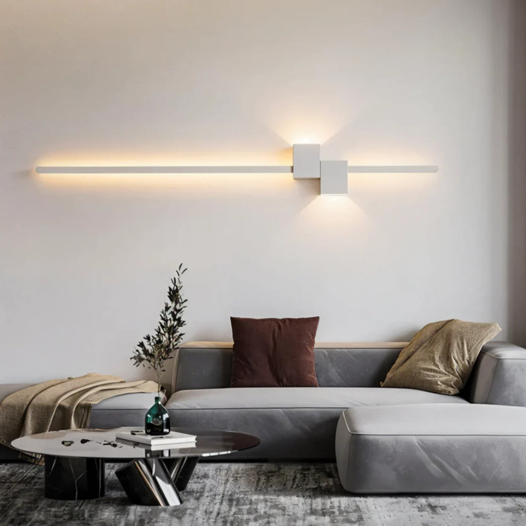Minimalist Aluminum Wall Light With Integrated Warm LED for Living Room — Greenwich Home & Living