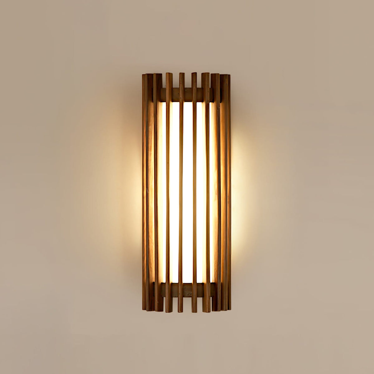 Contemporary Acrylic and Wood Wall Light With Tri-Color Lighting — Greenwich Home & Living