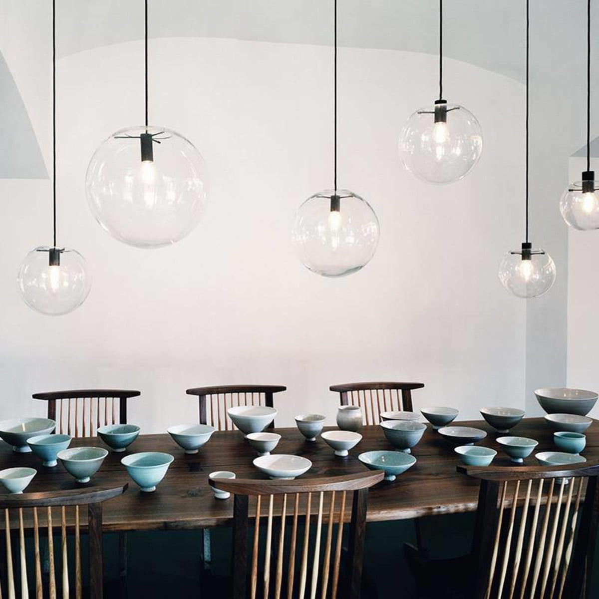 Modern Glass Pendant Light With Warm White Glow for Dining Room — Greenwich Home & Living
