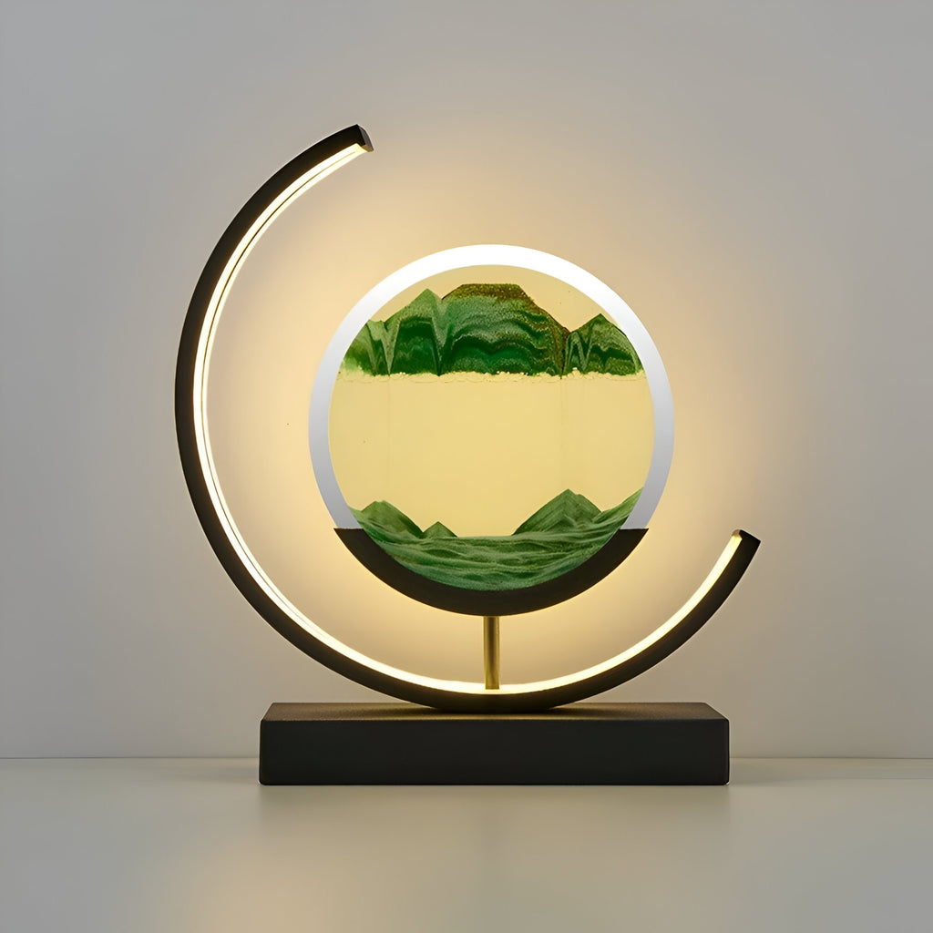 Contemporary Matte Metal Table Lamp With Tri-Color Light in Green — Greenwich Home & Living