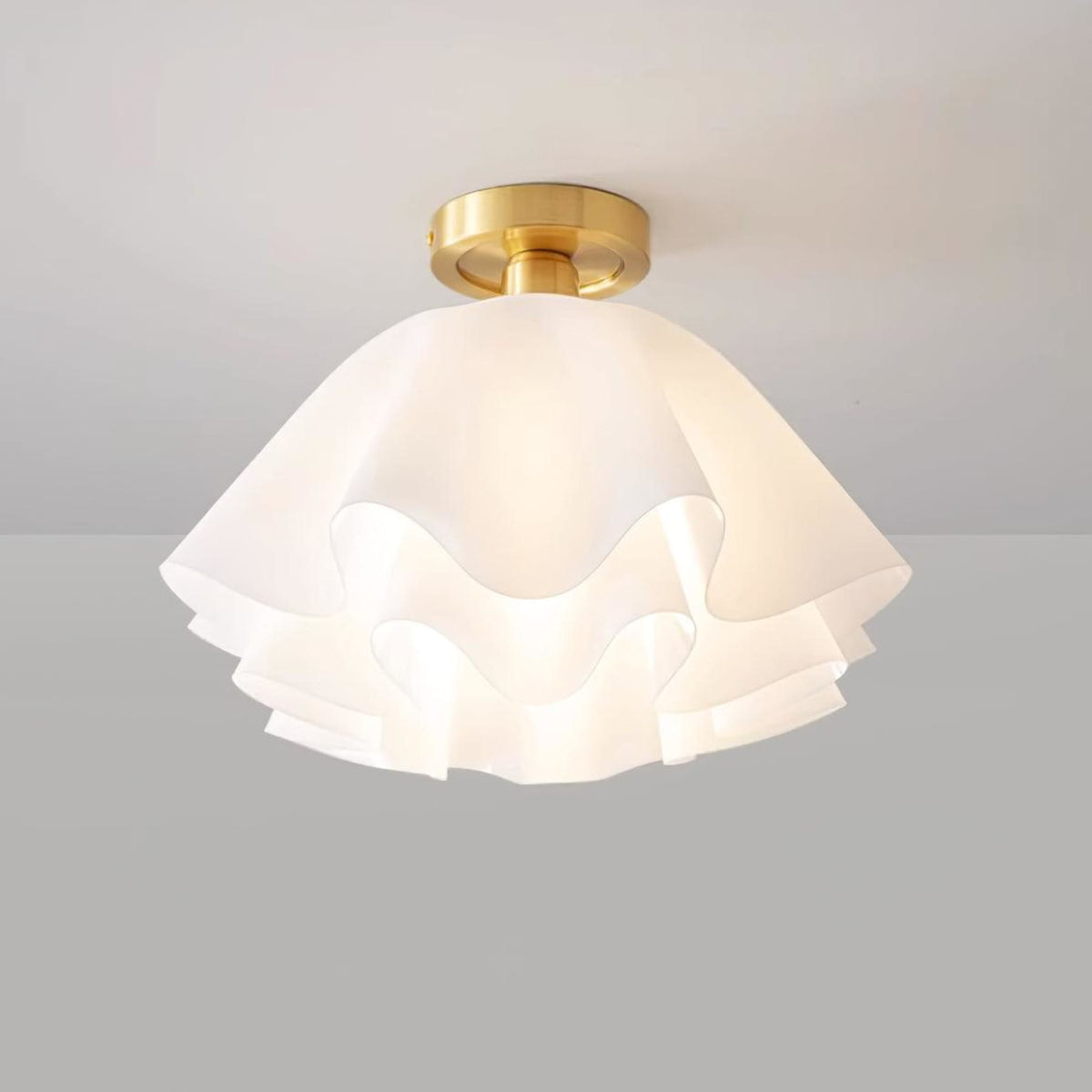 Contemporary Copper and Acrylic Flush Mount Ceiling Light With Tri-Color Dimming — Greenwich Home & Living