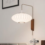 Modern Silk and Walnut Wood Wall Light for Bedroom and Living Room — Greenwich Home & Living