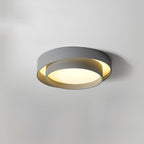 Minimalist Metal Flush Mount Ceiling Light With Bright Daylight LED in Gray — Greenwich Home & Living