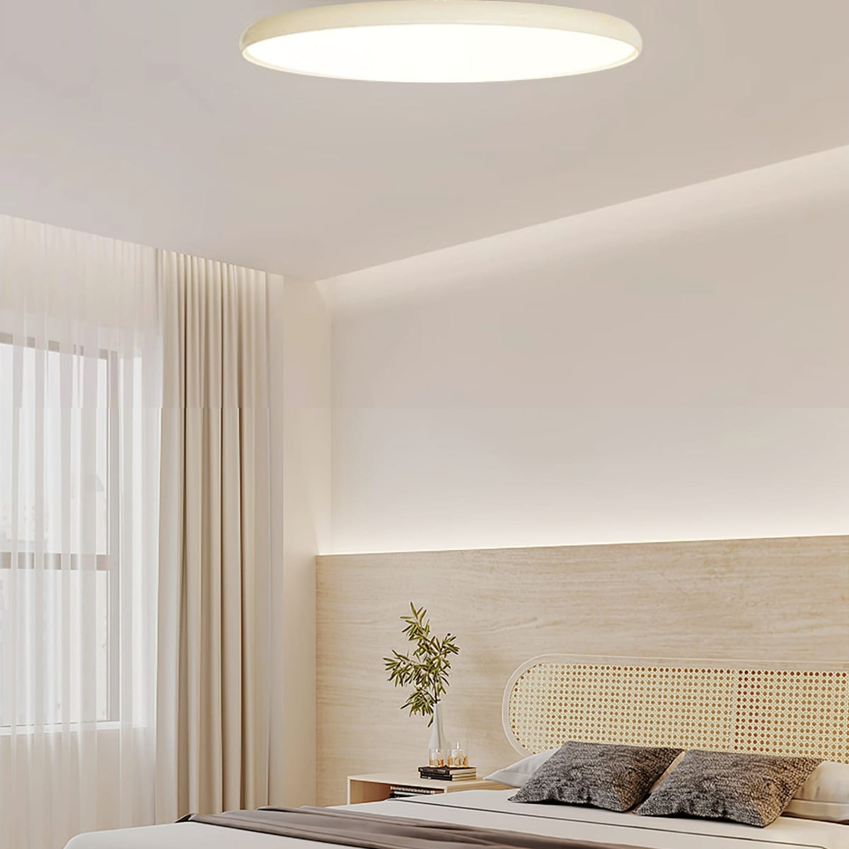 Retro Metal Semi-Flush Mount Ceiling Light With Three-Color Light — Greenwich Home & Living
