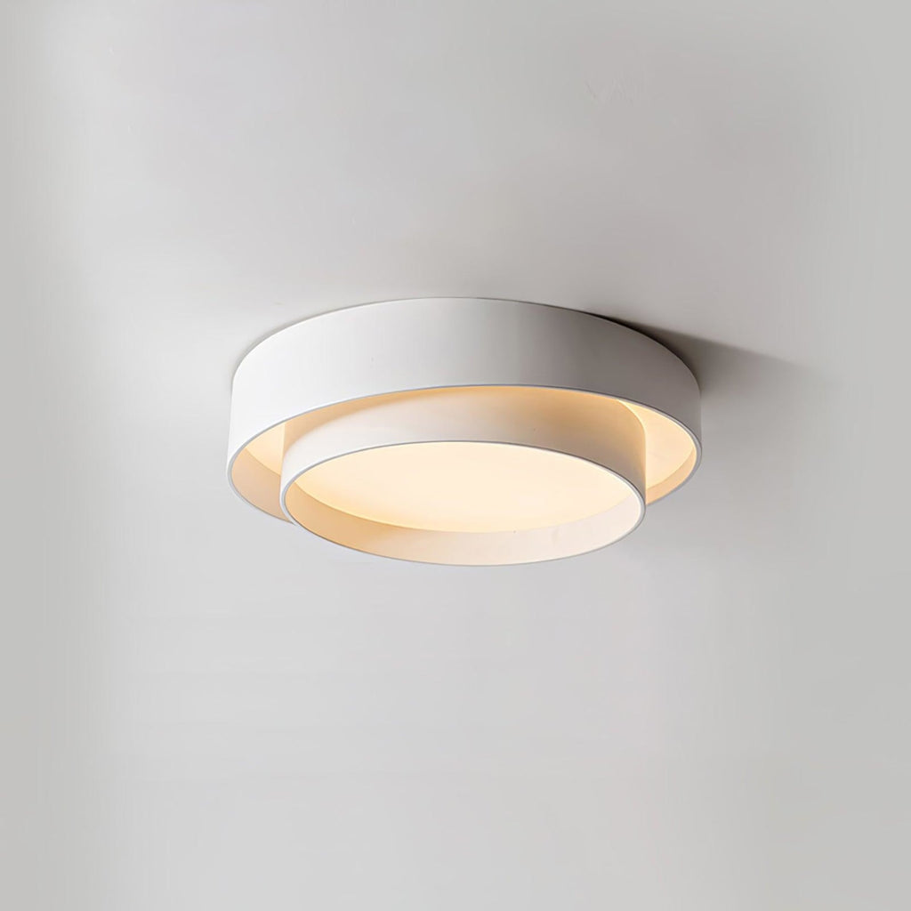 Minimalist Metal Flush Mount Ceiling Light With Bright Daylight LED in White — Greenwich Home & Living