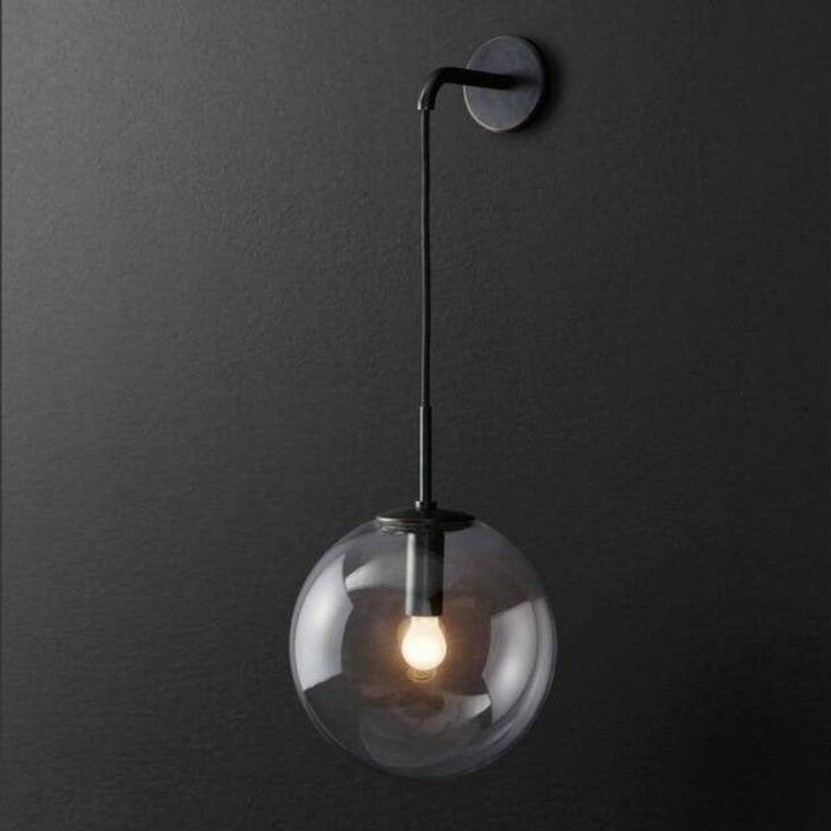 Modern Wrought Iron Wall Light for Living Room and Bedroom in Black — Greenwich Home & Living