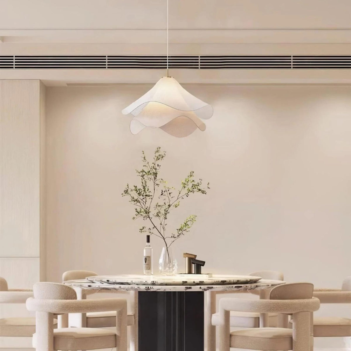 Contemporary Fabric Pendant Light With Dimmable Color Options for Living Room — Greenwich Home & Living