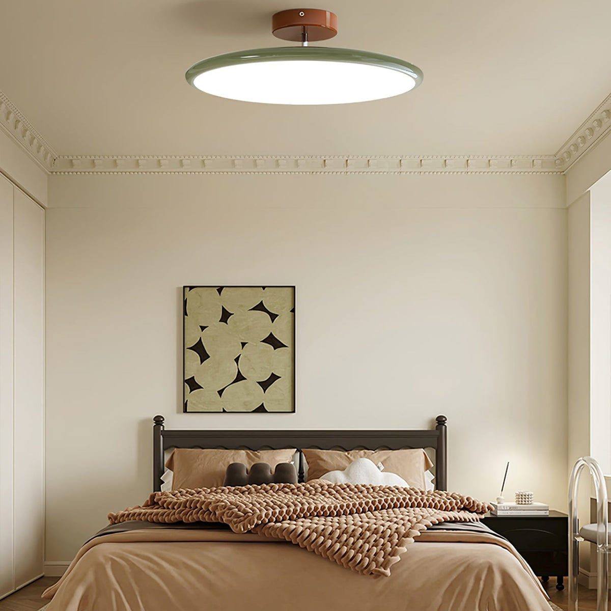 Retro Metal Semi-Flush Mount Ceiling Light With Three-Color Light — Greenwich Home & Living
