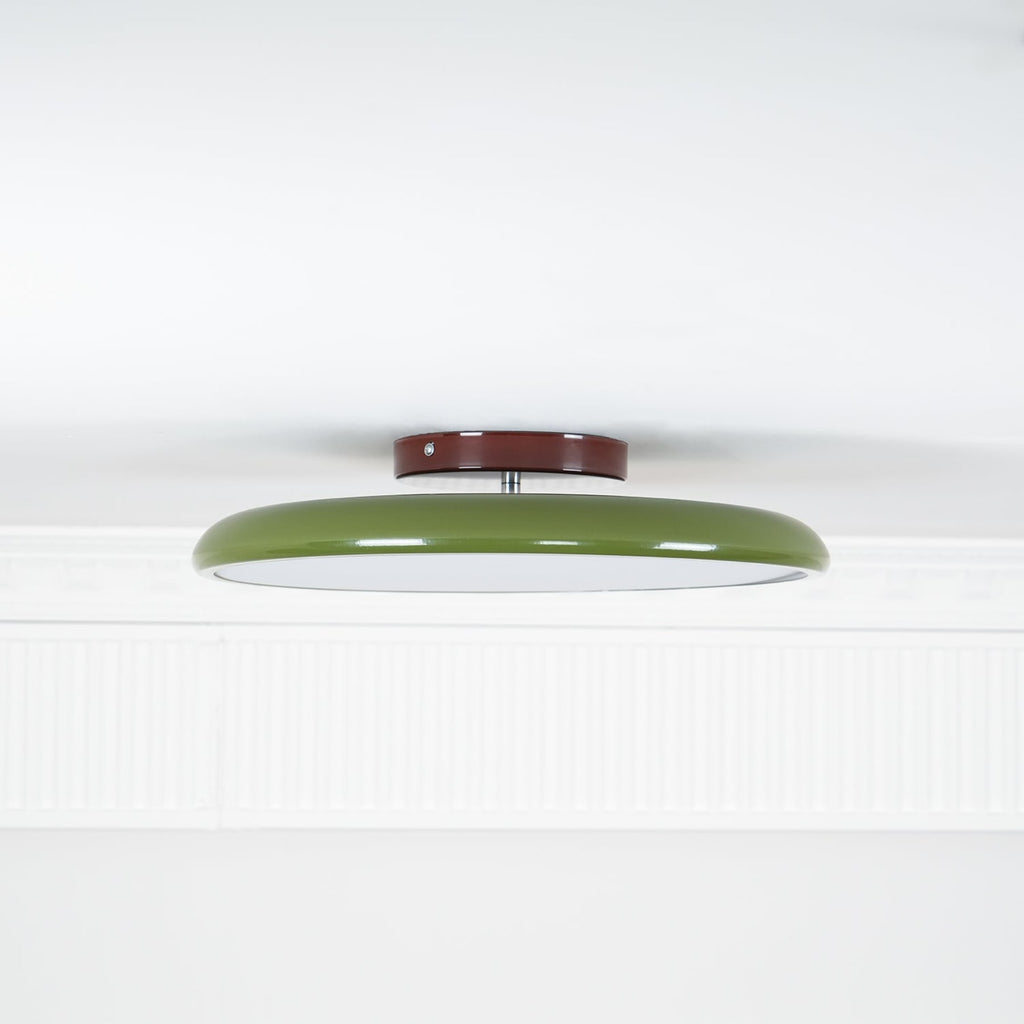 Retro Metal Semi-Flush Mount Ceiling Light With Three-Color Light — Greenwich Home & Living