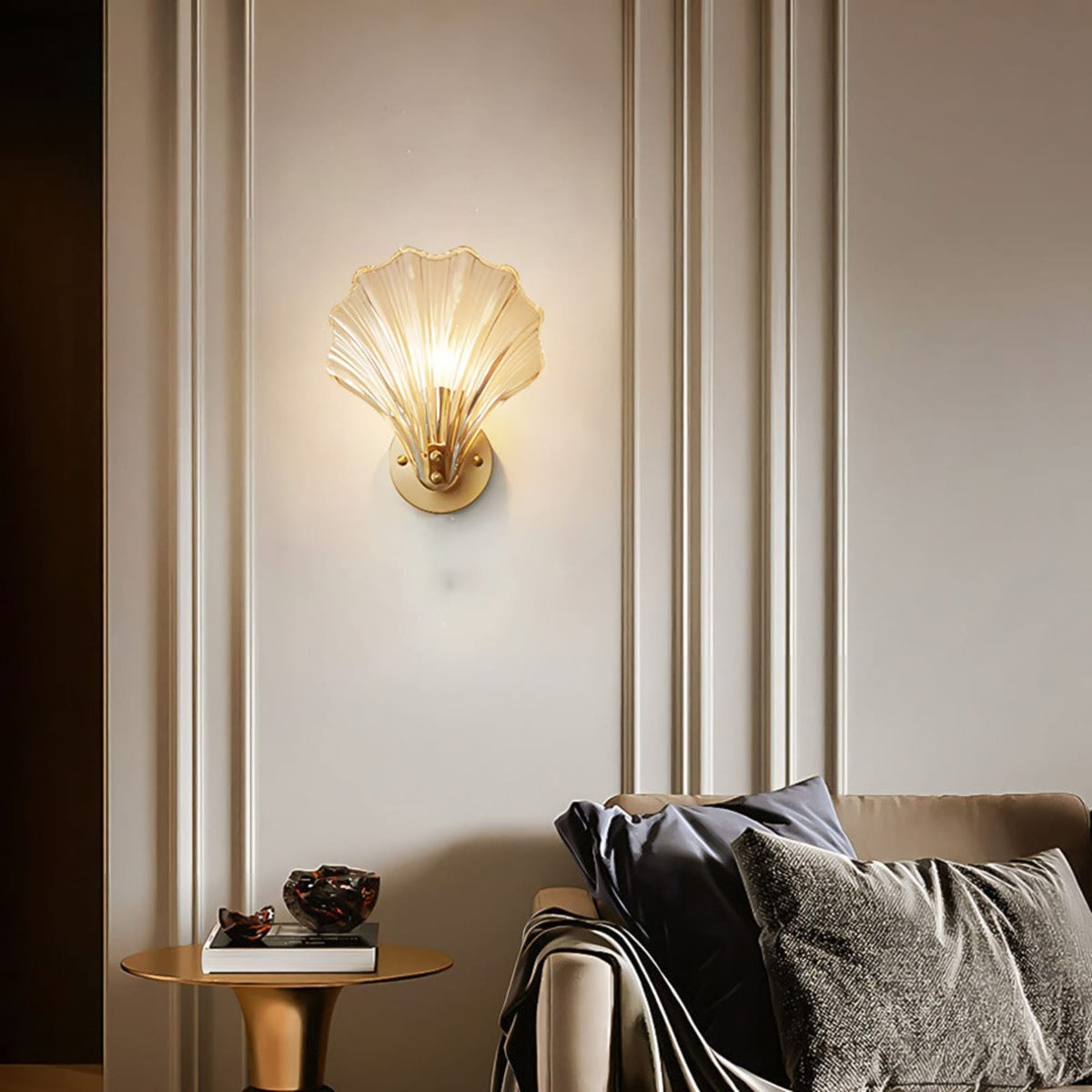 Contemporary Glass Wall Light With Warm Glow for Living Room — Greenwich Home & Living
