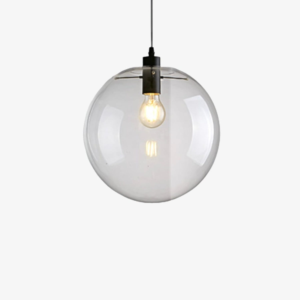 Modern Glass Pendant Light With Warm White Glow for Dining Room in Black — Greenwich Home & Living