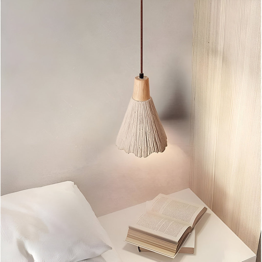 Rustic Wood and Concrete-Look Pendant Light With Warm White Glow for Dining Room — Greenwich Home & Living