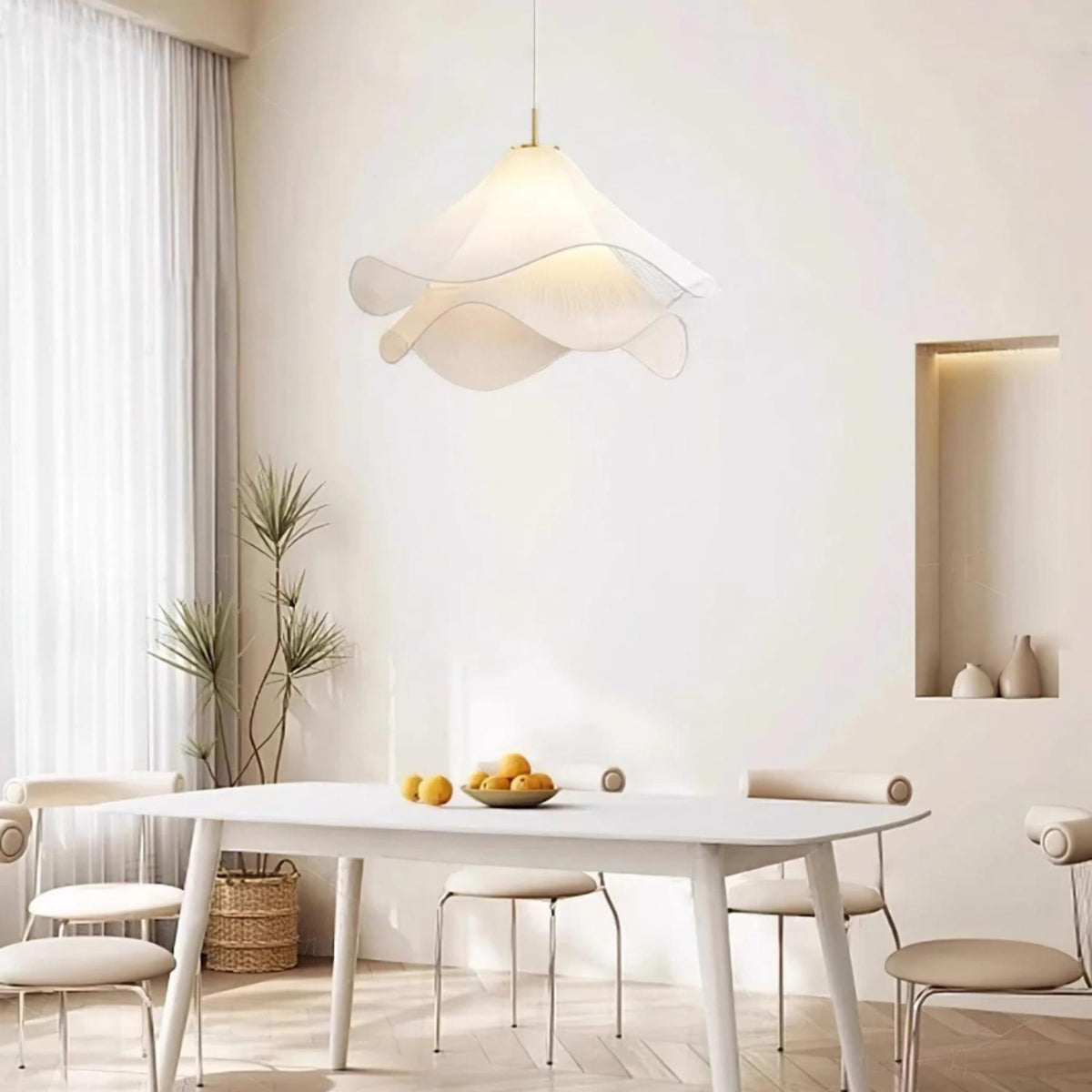 Contemporary Fabric Pendant Light With Dimmable Color Options for Living Room — Greenwich Home & Living