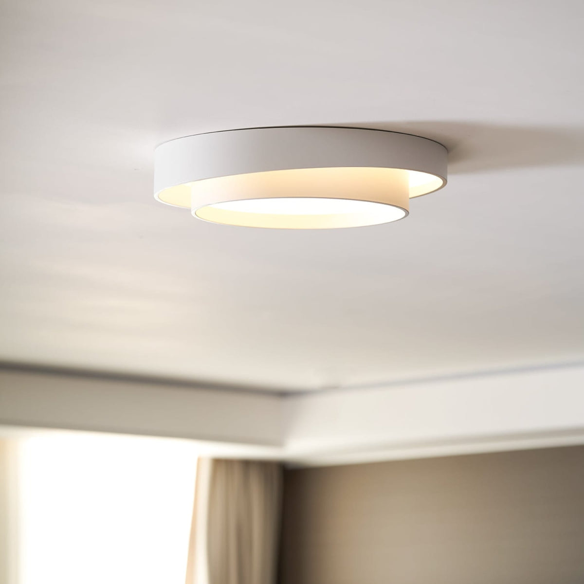 Minimalist Metal Flush Mount Ceiling Light With Bright Daylight LED — Greenwich Home & Living