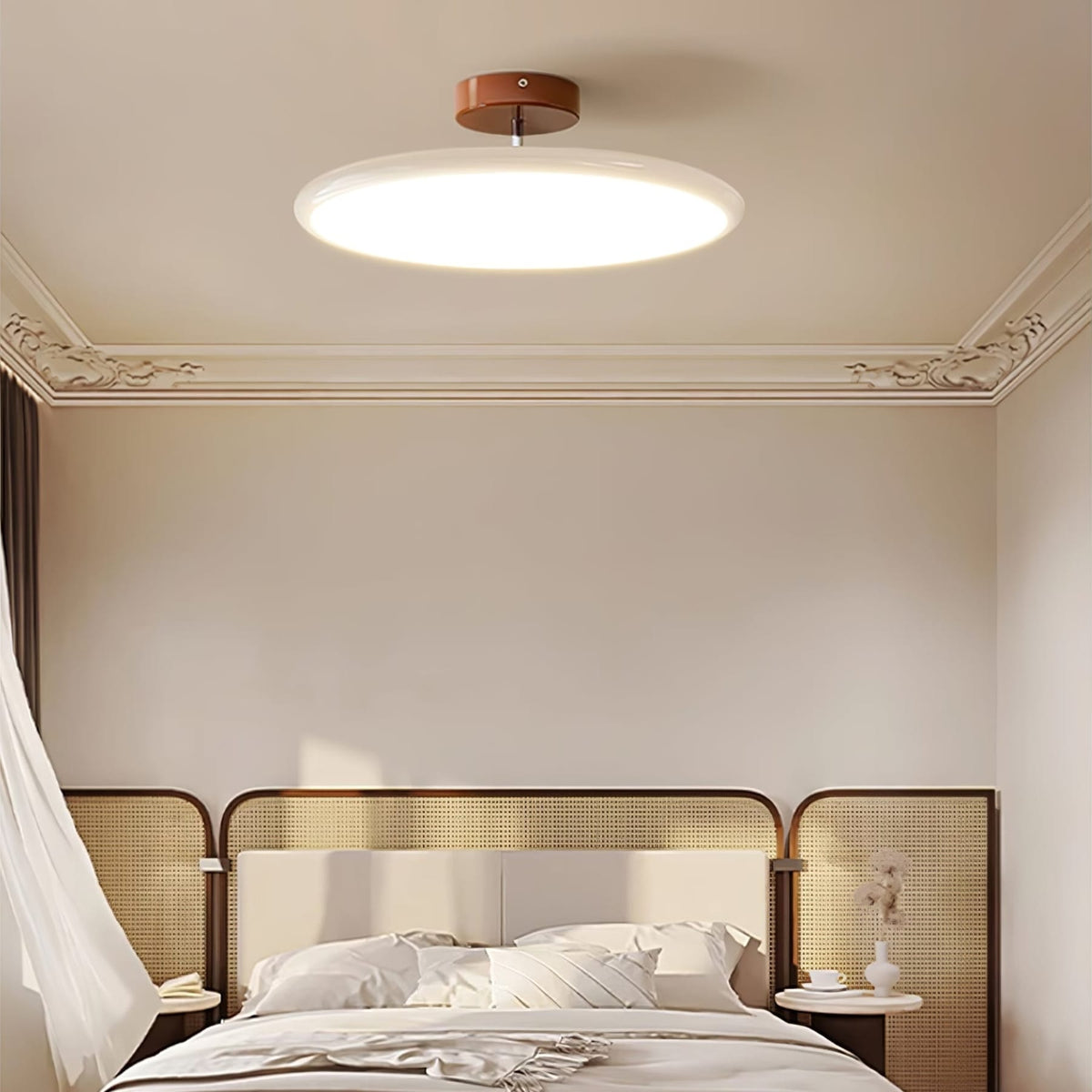 Retro Metal Semi-Flush Mount Ceiling Light With Three-Color Light — Greenwich Home & Living