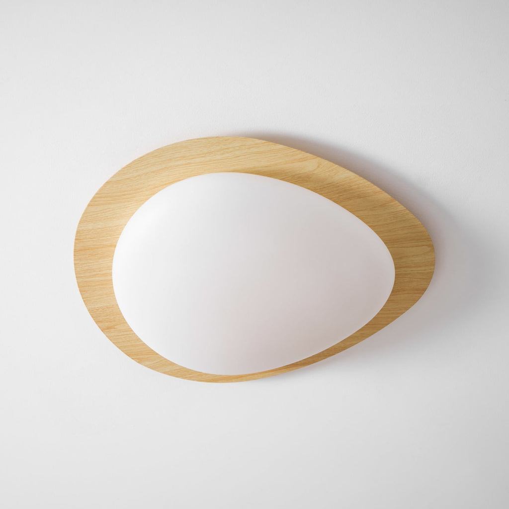 Scandinavian Wood Flush Mount Ceiling Light With Adjustable Color Temperature — Greenwich Home & Living