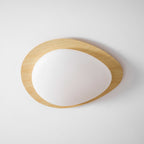 Scandinavian Wood Flush Mount Ceiling Light With Adjustable Color Temperature — Greenwich Home & Living