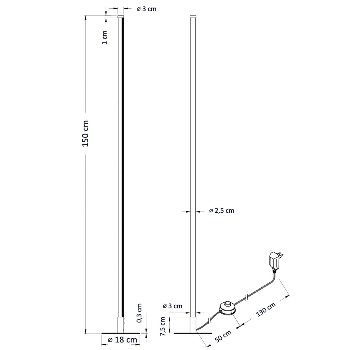 Minimalist Metal Floor Lamp With Stepless Dimming for Living Room — Greenwich Home & Living