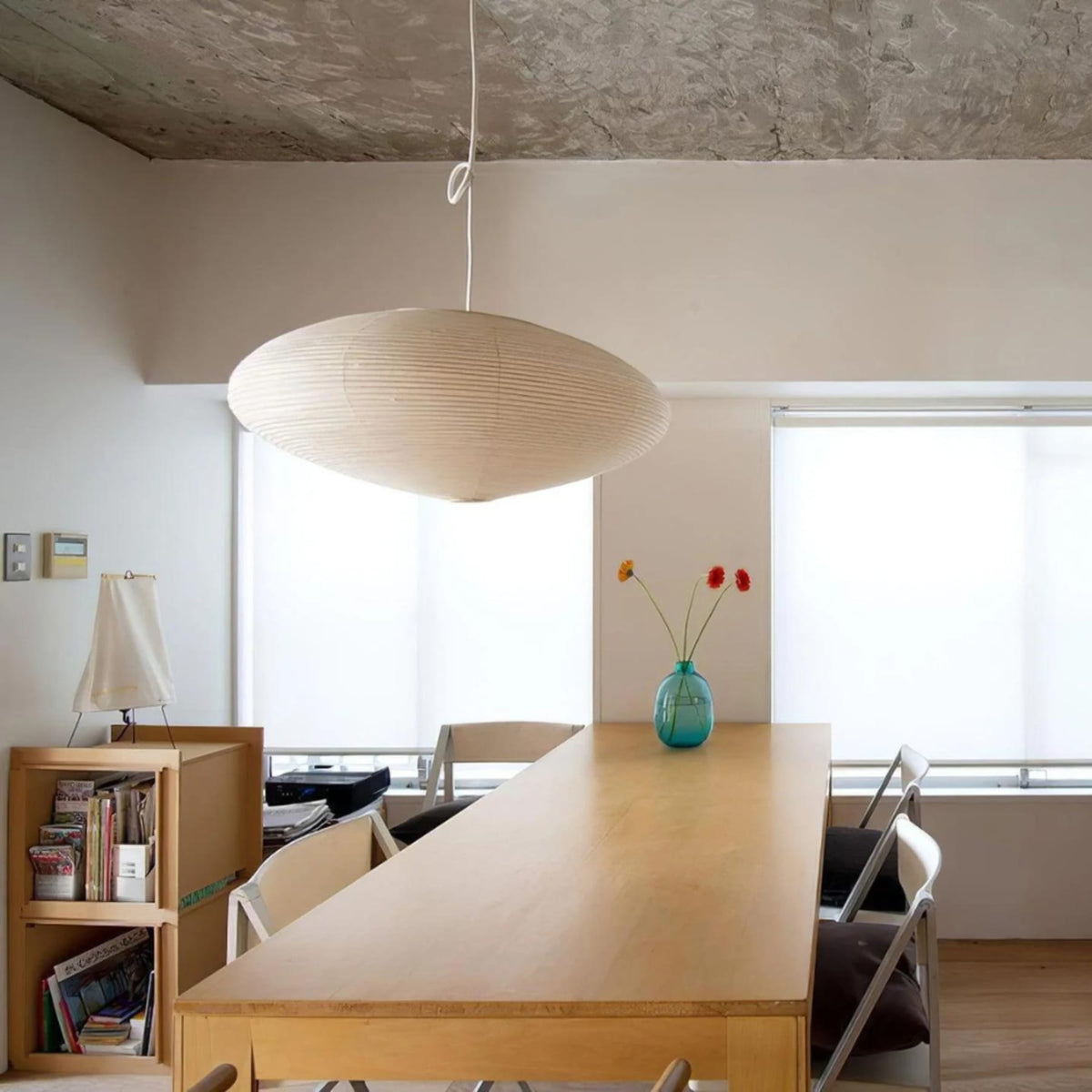 Bohemian Rattan Pendant Light With Xuan Paper Shade for Living Room — Greenwich Home & Living