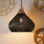 Woven Rattan Bohemian Pendant Light for Living and Dining Rooms — Greenwich Home & Living
