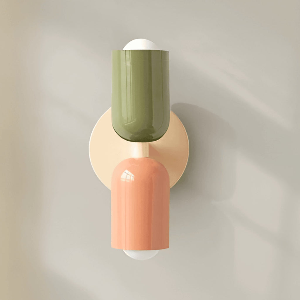 Modern Ceramic Wall Light for Living Room and Bedroom in Green/Salmon/Beige — Greenwich Home & Living