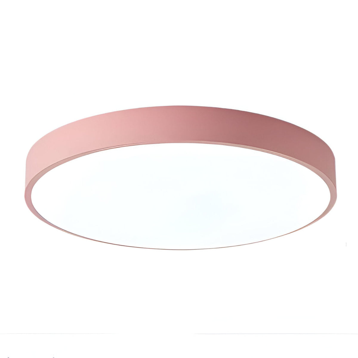Minimalist Metal Flush Mount Ceiling Light With Tri-Color Dimming in Pink — Greenwich Home & Living