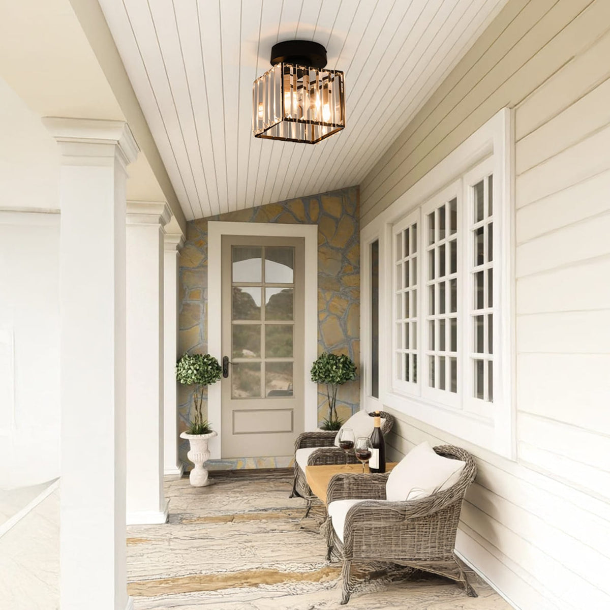 Classic Acrylic Semi-Flush Mount Ceiling Light for Hallway and Bedroom — Greenwich Home & Living