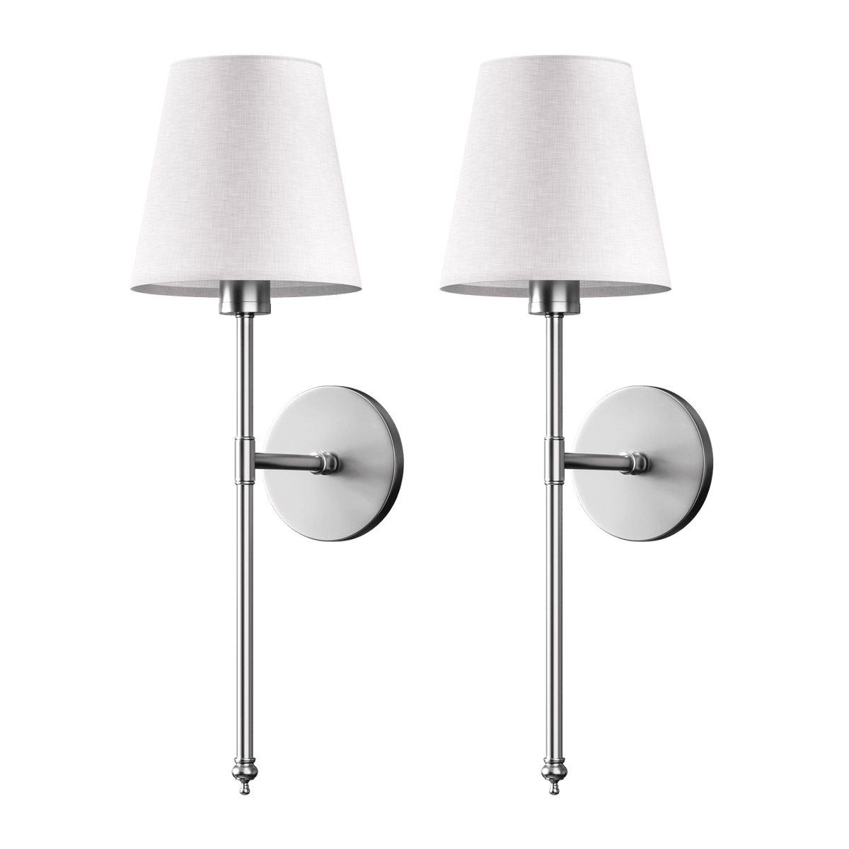 Transitional Aluminum Wall Light With Rechargeable Remote-Control Bulb in Silver — Greenwich Home & Living