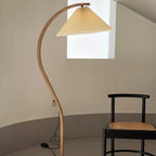 Scandinavian Wood Floor Lamp With Fabric Shade for Living Room — Greenwich Home & Living